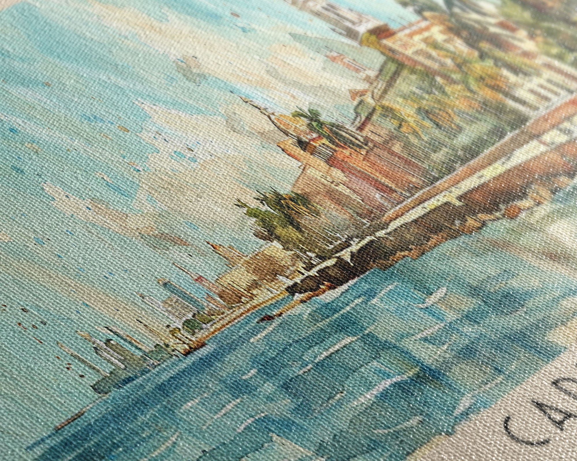 Cartagena Spain Panoramic Travel Poster, Framed Canvas Print or Metal Wall Art, Travel Art, Home Decor, Panoramic Painting, Midcentury Art