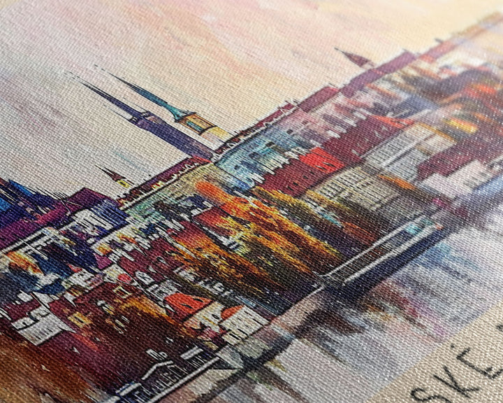 Ceske Budejovice Czech Wall Art, Panoramic Travel Poster, Panoramic Framed Canvas Print, City Wall Art, Wall Hanging Home Decor, Travel Art