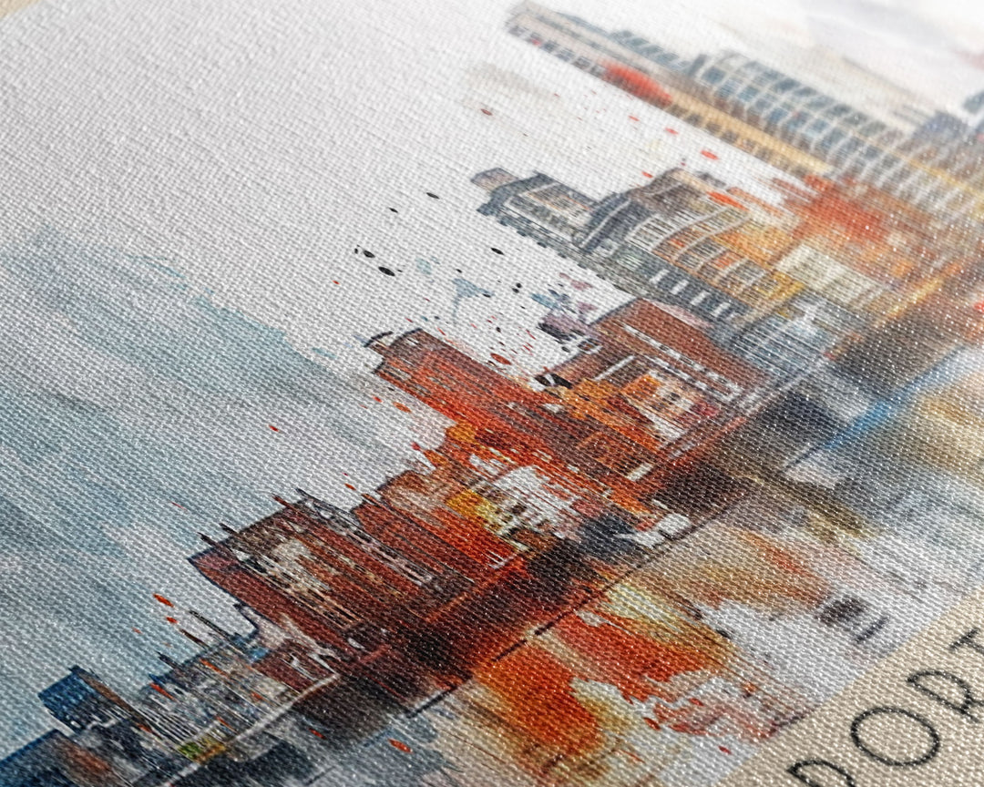 Portsmouth United Kingdom Wall Art, Panoramic Travel Poster, Panoramic Framed Canvas Print, City Wall Art, Wall Hanging Home Decor, Travel Art