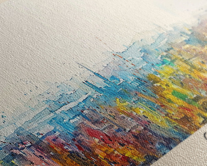 Cork Ireland Panoramic Travel Poster, Framed Canvas Print or Metal Wall Art, Travel Art, Home Decor, Panoramic Painting, Midcentury Art