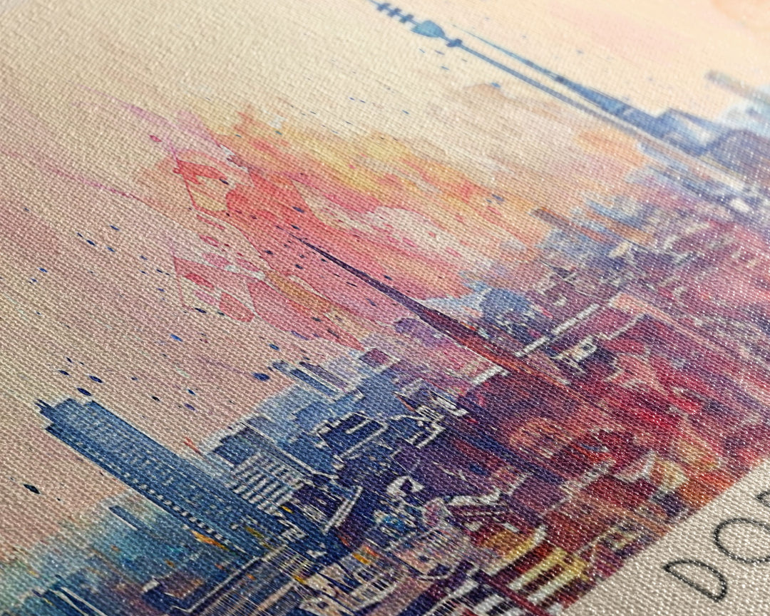 Dortmund Germany Wall Art, Panoramic Travel Poster, Panoramic Framed Canvas Print, City Wall Art, Wall Hanging Home Decor, Travel Art