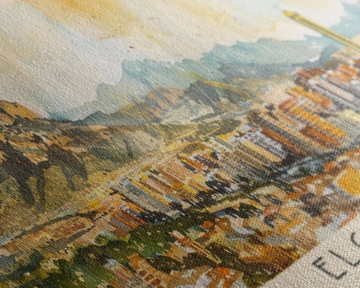 Elche Spain Travel Art, City Art, Framed Canvas Print or Metal Wall Art, Europe Travel Poster, Panoramic Wall Art, Extra Wide Wall Art