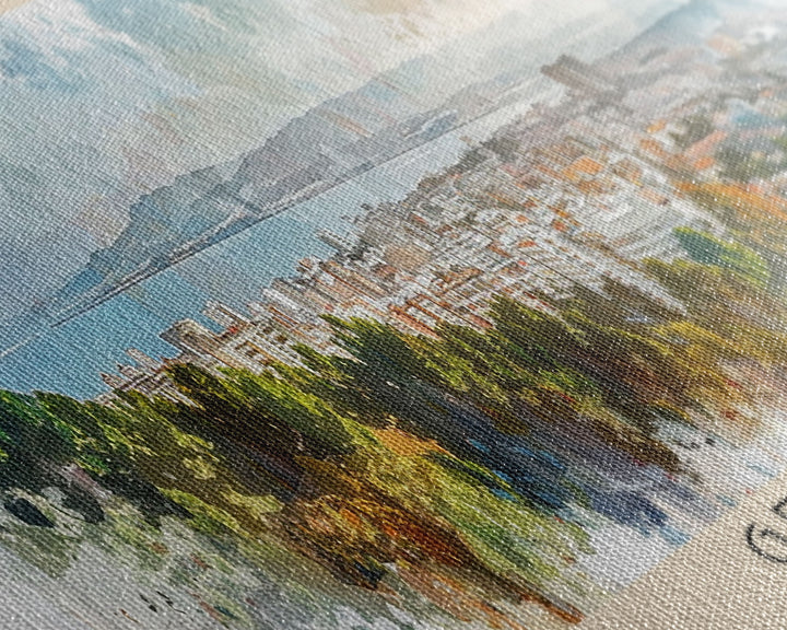 Getafe Spain Panoramic Travel Poster, Framed Canvas Print or Metal Wall Art, Travel Art, Home Decor, Panoramic Painting, Midcentury Art