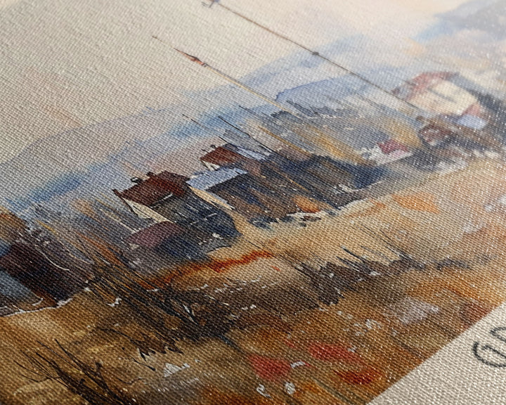 Grozny Russia Panoramic Travel Poster, Framed Canvas Print or Metal Wall Art, Travel Art, Home Decor, Panoramic Painting, Midcentury Art