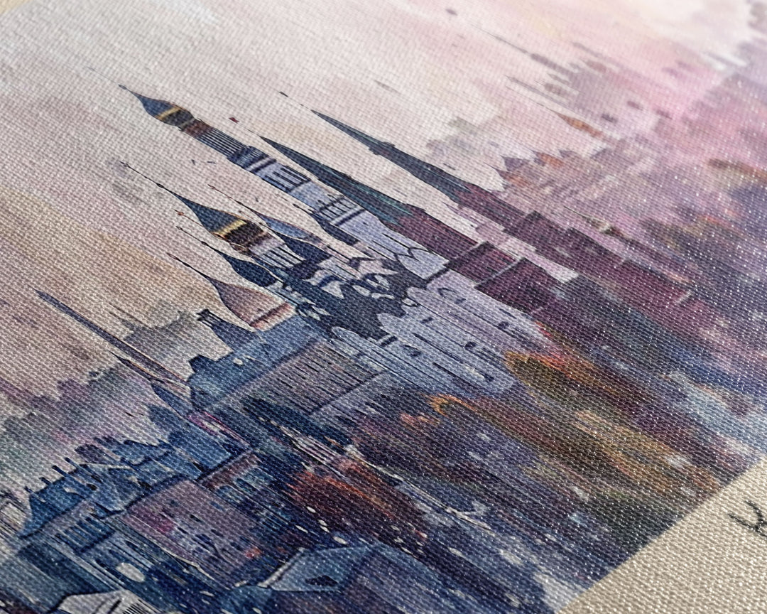 Kazan Russia Panoramic Travel Poster, Framed Canvas Print or Metal Wall Art, Travel Art, Home Decor, Panoramic Painting, Midcentury Art