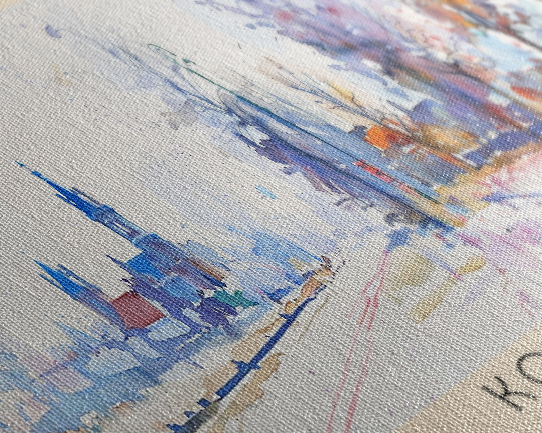 Kortrijk Belgium Travel Print Wall Art, Panoramic City Art, Travel Art, Wall Decor, Vacation Gift, Framed Canvas Print Or Metal Art