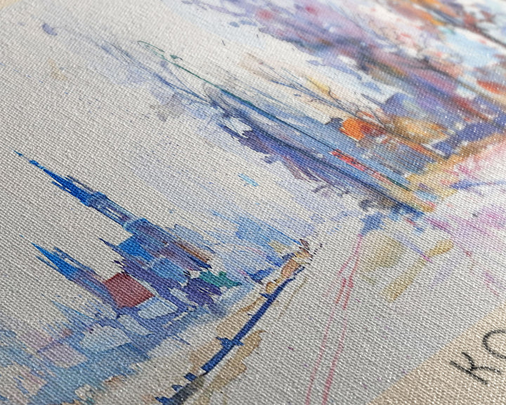 Kortrijk Belgium Travel Print Wall Art, Panoramic City Art, Travel Art, Wall Decor, Vacation Gift, Framed Canvas Print Or Metal Art