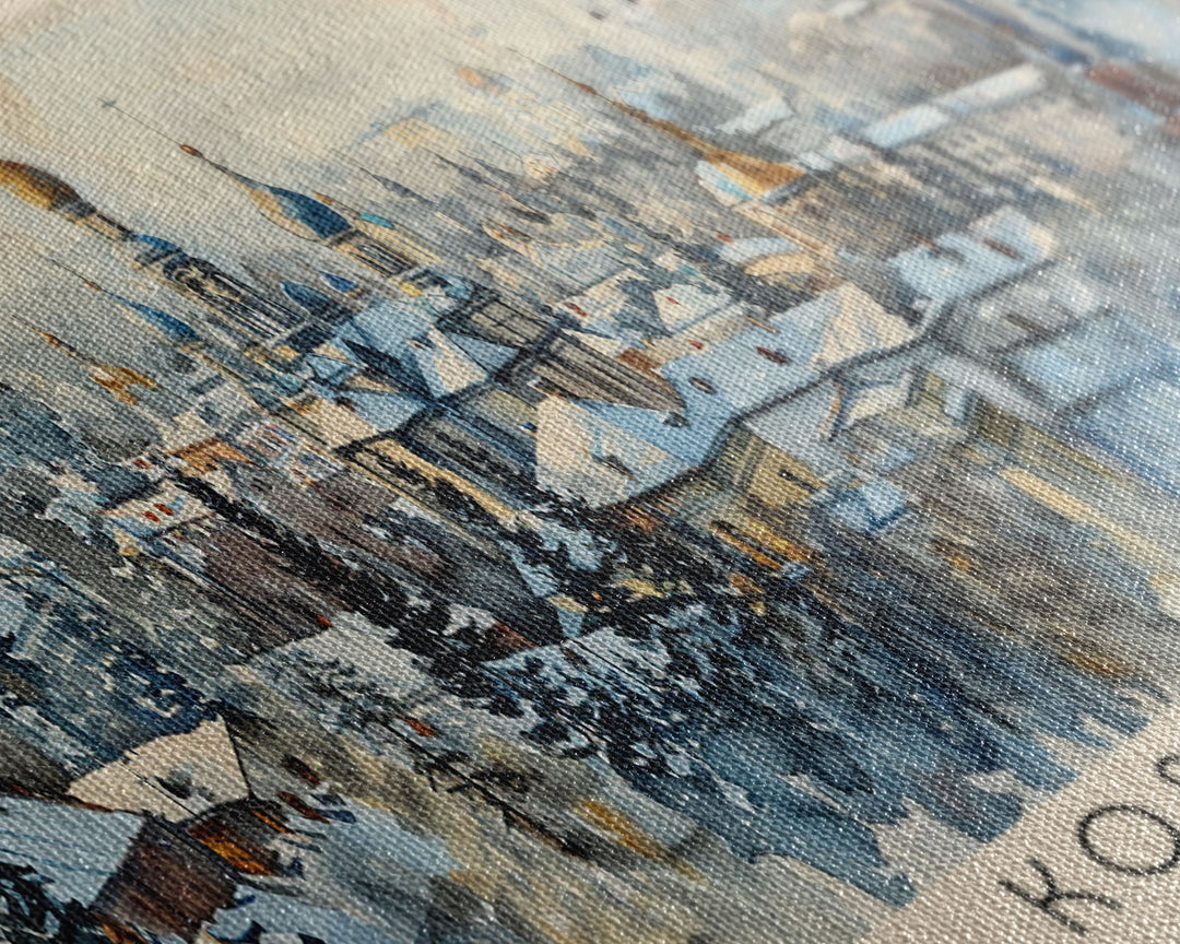 Kostroma Russia Panoramic Travel Poster, Framed Canvas Print or Metal Wall Art, Travel Art, Home Decor, Panoramic Painting, Midcentury Art