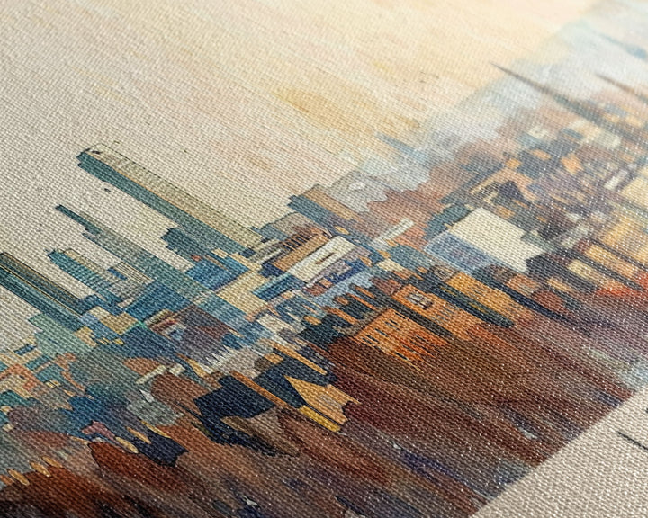 Leeds United Kingdom Panoramic Travel Poster, Framed Canvas Print or Metal Wall Art, Travel Art, Home Decor, Panoramic Painting, Midcentury Art