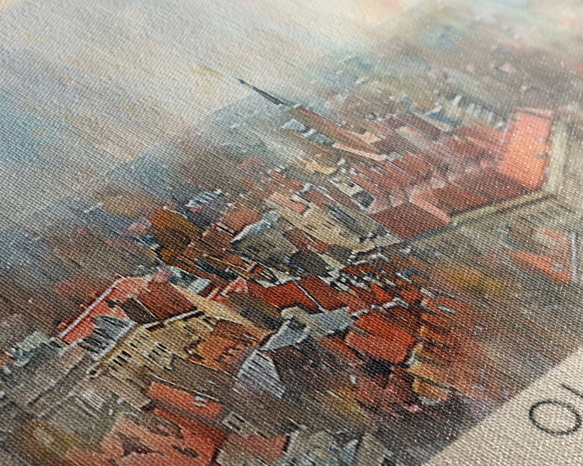 Olsztyn Poland Panoramic Travel Poster, Framed Canvas Print or Metal Wall Art, Travel Art, Home Decor, Panoramic Painting, Midcentury Art