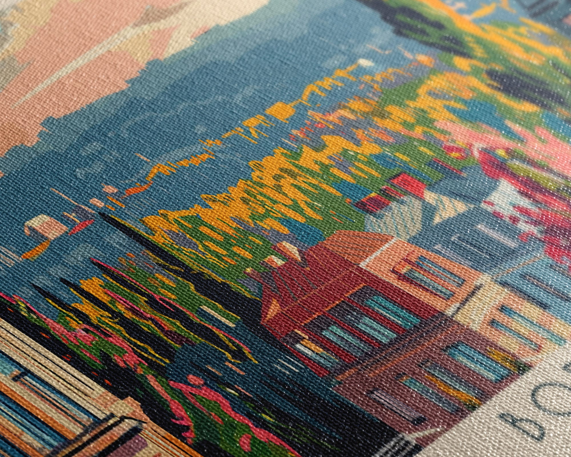 Bordeaux France Panoramic Travel Poster, Framed Canvas Print or Metal Wall Art, Travel Art, Home Decor, Panoramic Painting, Midcentury Art