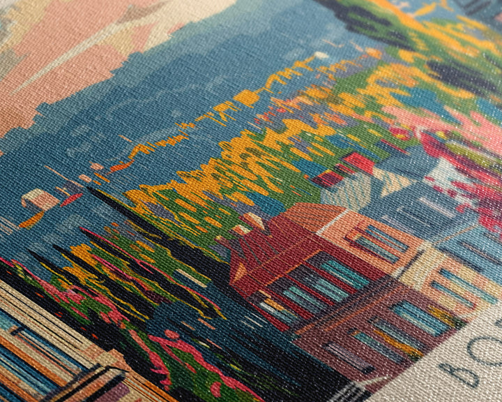 Bordeaux France Panoramic Travel Poster, Framed Canvas Print or Metal Wall Art, Travel Art, Home Decor, Panoramic Painting, Midcentury Art