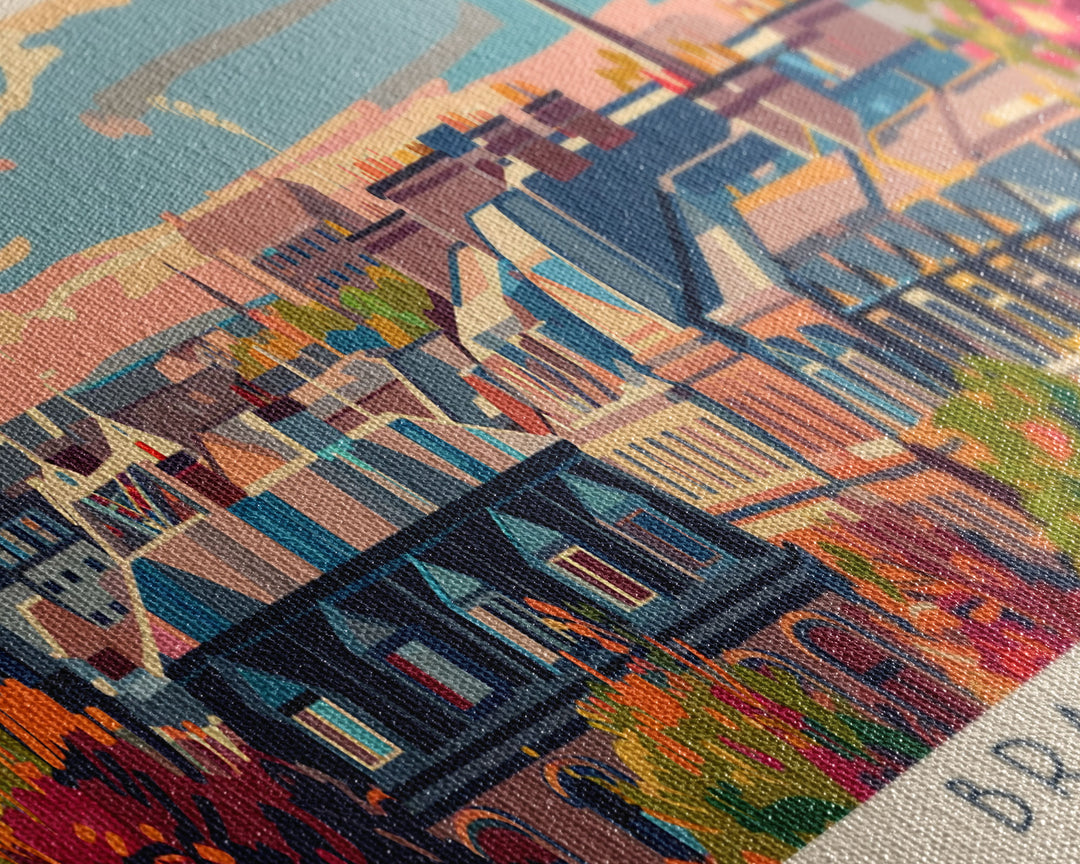 Bradford United Kingdom Travel Print Wall Art, Panoramic City Art, Travel Art, Wall Decor, Vacation Gift, Framed Canvas Print Or Metal Art