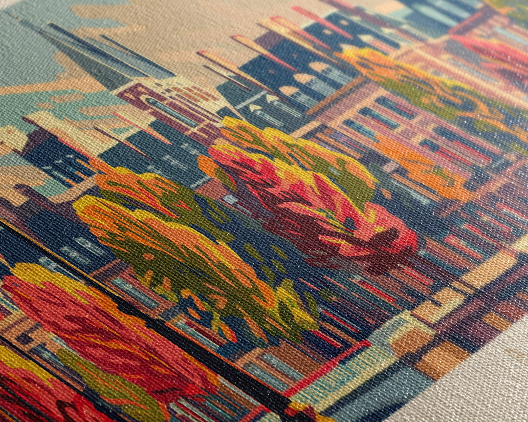 Breda Netherlands Panoramic Travel Poster, Framed Canvas Print or Metal Wall Art, Travel Art, Home Decor, Panoramic Painting, Midcentury Art