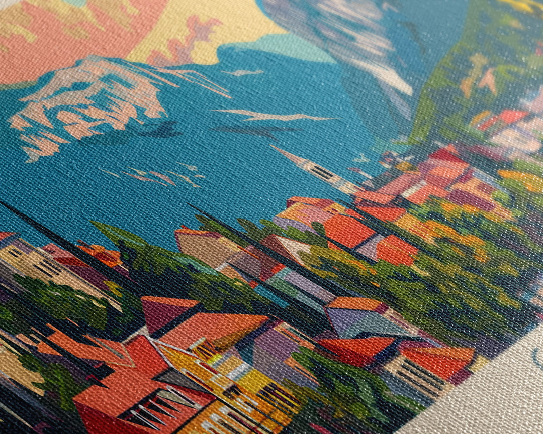 Cazin Bosnia Travel Art, City Art, Framed Canvas Print or Metal Wall Art, Europe Travel Poster, Panoramic Wall Art, Extra Wide Wall Art