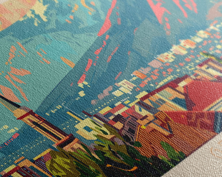 Getafe Spain Panoramic Travel Poster, Framed Canvas Print or Metal Wall Art, Travel Art, Home Decor, Panoramic Painting, Midcentury Art