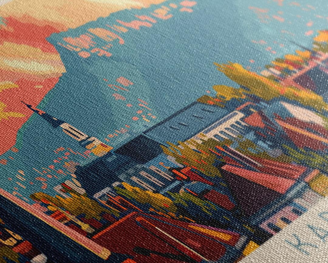 Kaposvar Hungary Travel Print Wall Art, Panoramic City Art, Travel Art, Wall Decor, Vacation Gift, Framed Canvas Print Or Metal Art