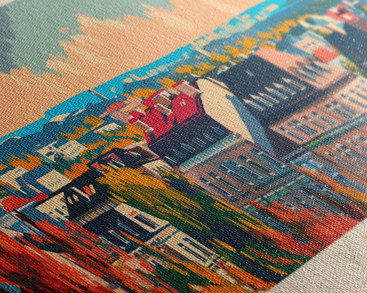 Kaunas Lithuania Travel Print Wall Art, Panoramic City Art, Travel Art, Wall Decor, Vacation Gift, Framed Canvas Print Or Metal Art