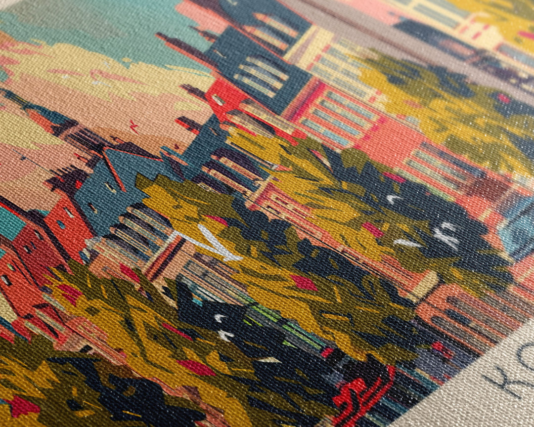 Kolding Denmark Travel Print Wall Art, Panoramic City Art, Travel Art, Wall Decor, Vacation Gift, Framed Canvas Print Or Metal Art