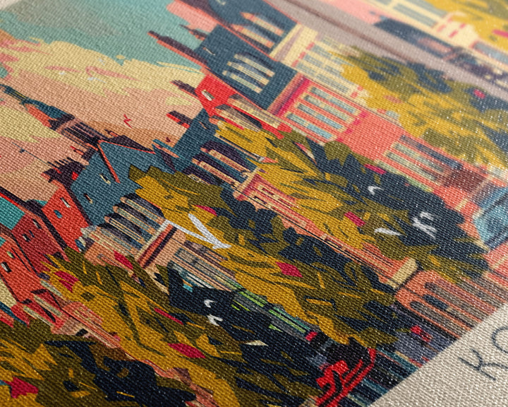 Kolding Denmark Travel Print Wall Art, Panoramic City Art, Travel Art, Wall Decor, Vacation Gift, Framed Canvas Print Or Metal Art