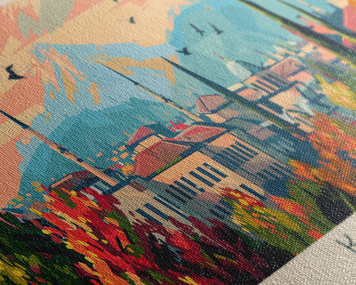 Konya Turkey Panoramic Travel Poster, Framed Canvas Print or Metal Wall Art, Travel Art, Home Decor, Panoramic Painting, Midcentury Art