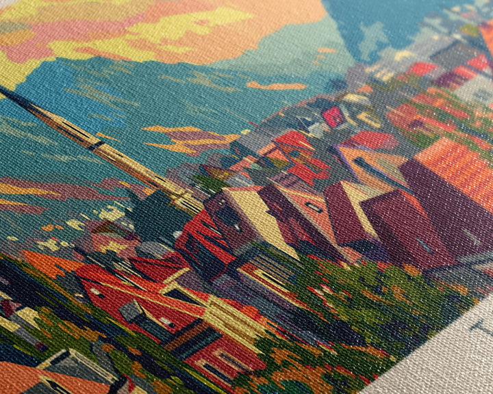 Tuzla Bosnia Travel Print Wall Art, Panoramic City Art, Travel Art, Wall Decor, Vacation Gift, Framed Canvas Print Or Metal Art