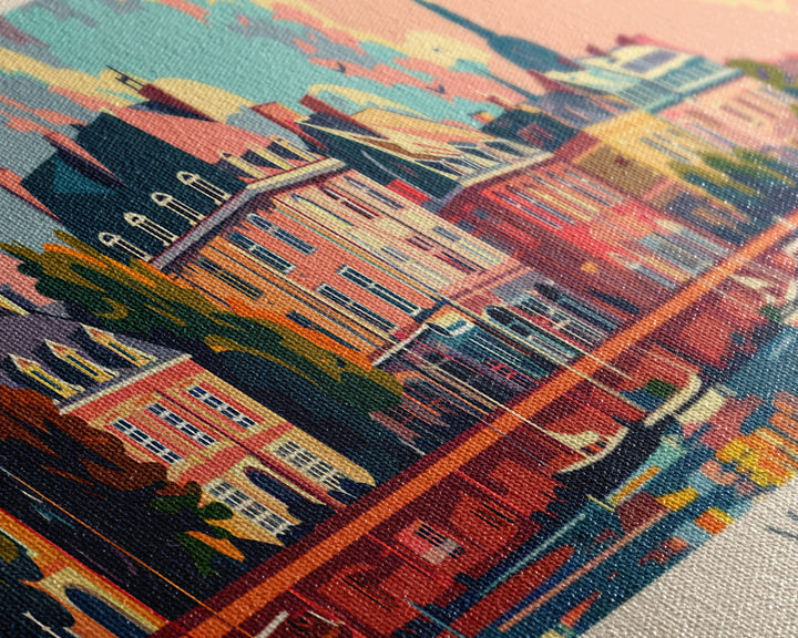 Vejle Denmark Travel Art, City Art, Framed Canvas Print or Metal Wall Art, Europe Travel Poster, Panoramic Wall Art, Extra Wide Wall Art