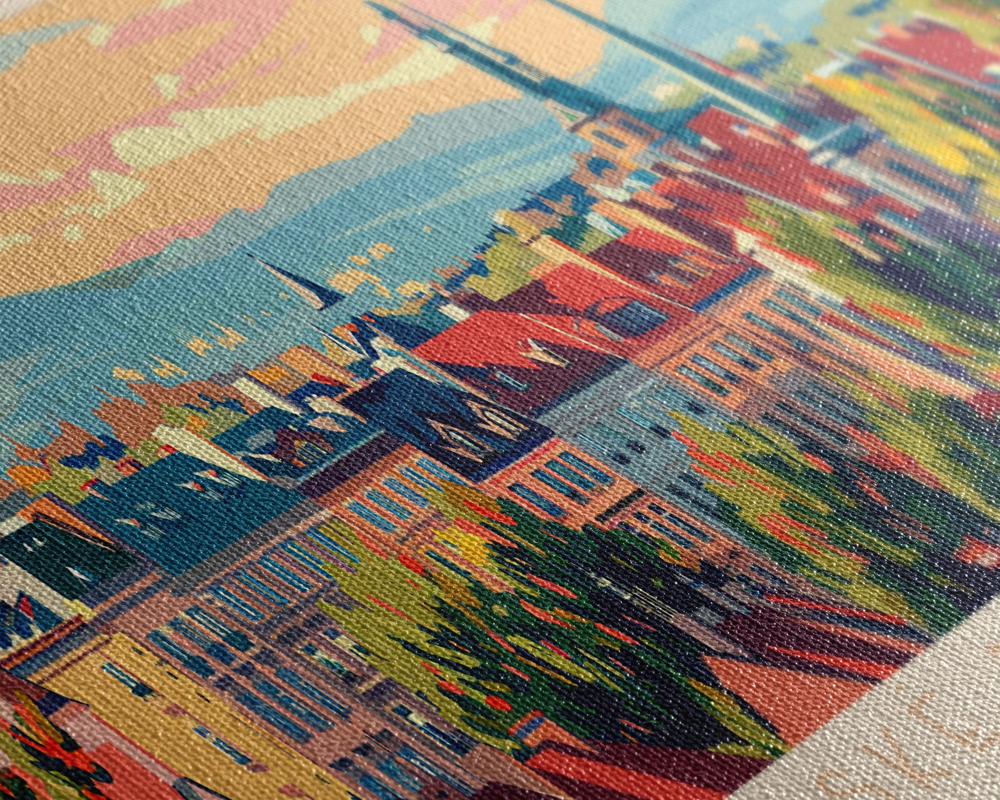 Ceske Budejovice Czech Wall Art, Panoramic Travel Poster, Panoramic Framed Canvas Print, City Wall Art, Wall Hanging Home Decor, Travel Art