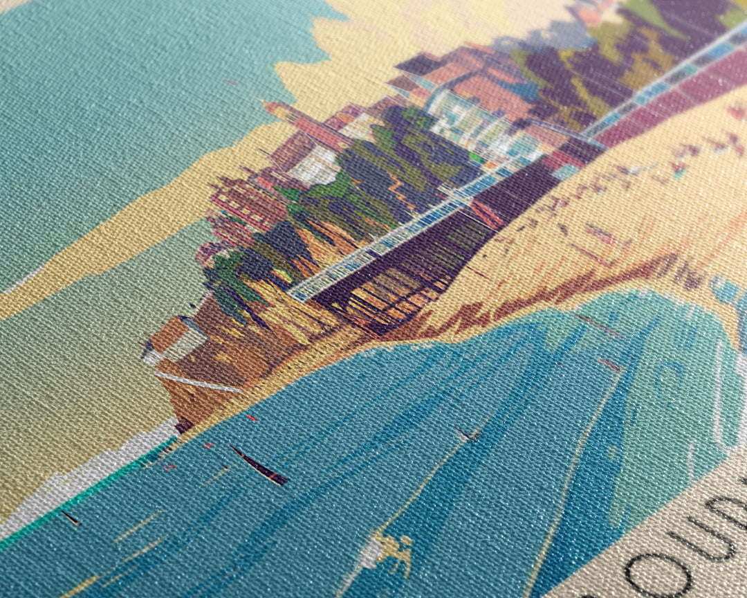 Bournemouth United Kingdom Wall Art, Panoramic Travel Poster, Panoramic Framed Canvas Print, City Wall Art, Wall Hanging Home Decor, Travel Art