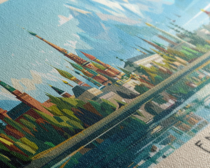 Engels Russia Panoramic Travel Poster, Framed Canvas Print or Metal Wall Art, Travel Art, Home Decor, Panoramic Painting, Midcentury Art