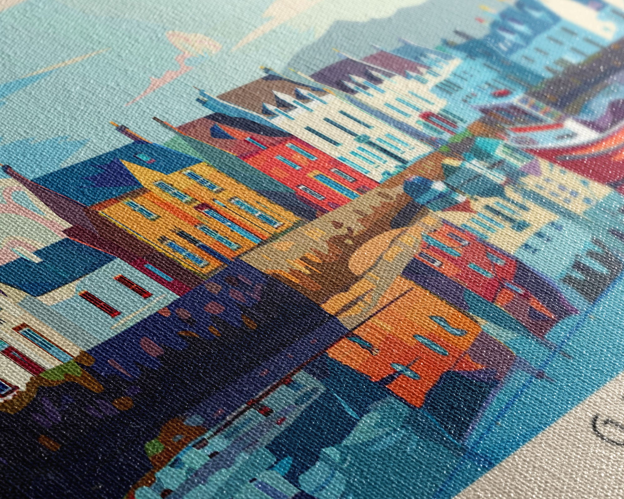 Galway Ireland Panoramic Travel Poster, Framed Canvas Print or Metal Wall Art, Travel Art, Home Decor, Panoramic Painting, Midcentury Art