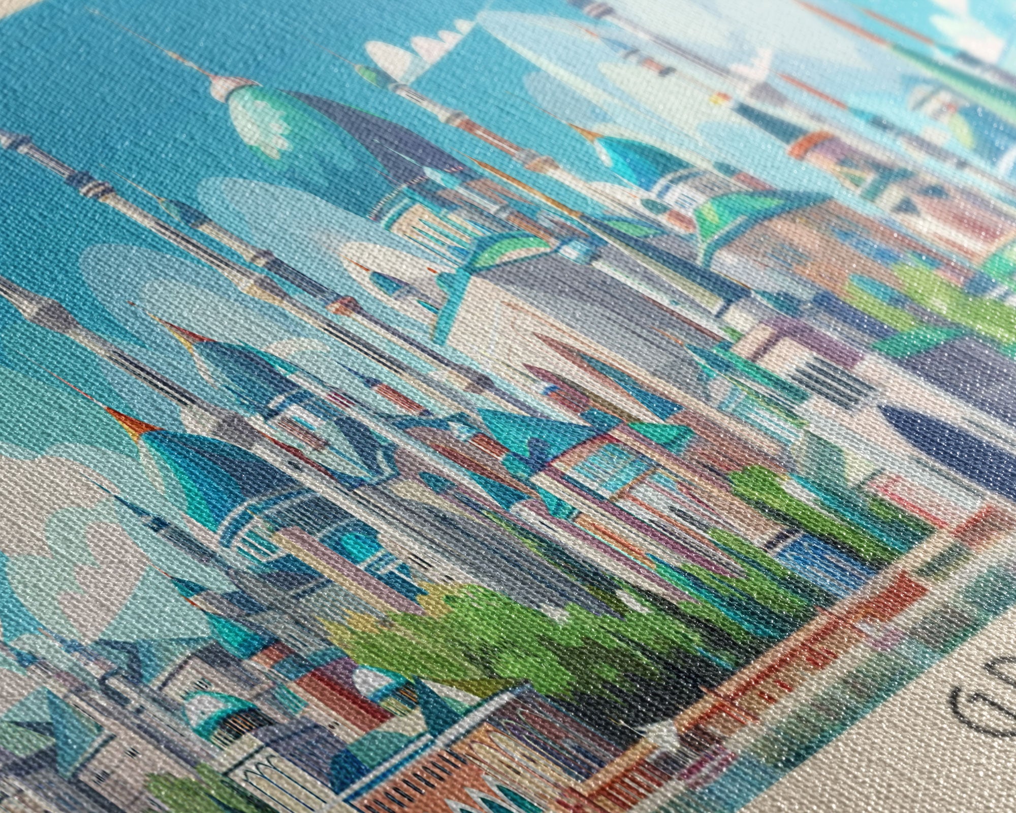 Grozny Russia Panoramic Travel Poster, Framed Canvas Print or Metal Wall Art, Travel Art, Home Decor, Panoramic Painting, Midcentury Art