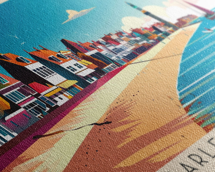 Haarlemmermeer Netherlands Panoramic Travel Poster, Framed Canvas Print or Metal Wall Art, Travel Art, Home Decor, Panoramic Painting, Midcentury Art