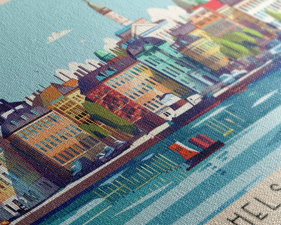 Helsingborg Sweden Travel Print Wall Art, Panoramic City Art, Travel Art, Wall Decor, Vacation Gift, Framed Canvas Print Or Metal Art