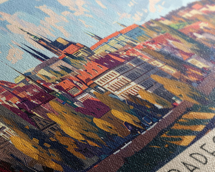 Hradec Czech Republic Travel Art, City Art, Framed Canvas Print or Metal Wall Art, Europe Travel Poster, Panoramic Wall Art, Extra Wide Wall Art