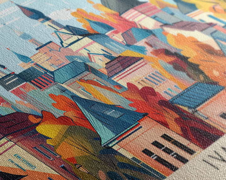 Ivanovo Russia Panoramic Travel Poster, Framed Canvas Print or Metal Wall Art, Travel Art, Home Decor, Panoramic Painting, Midcentury Art