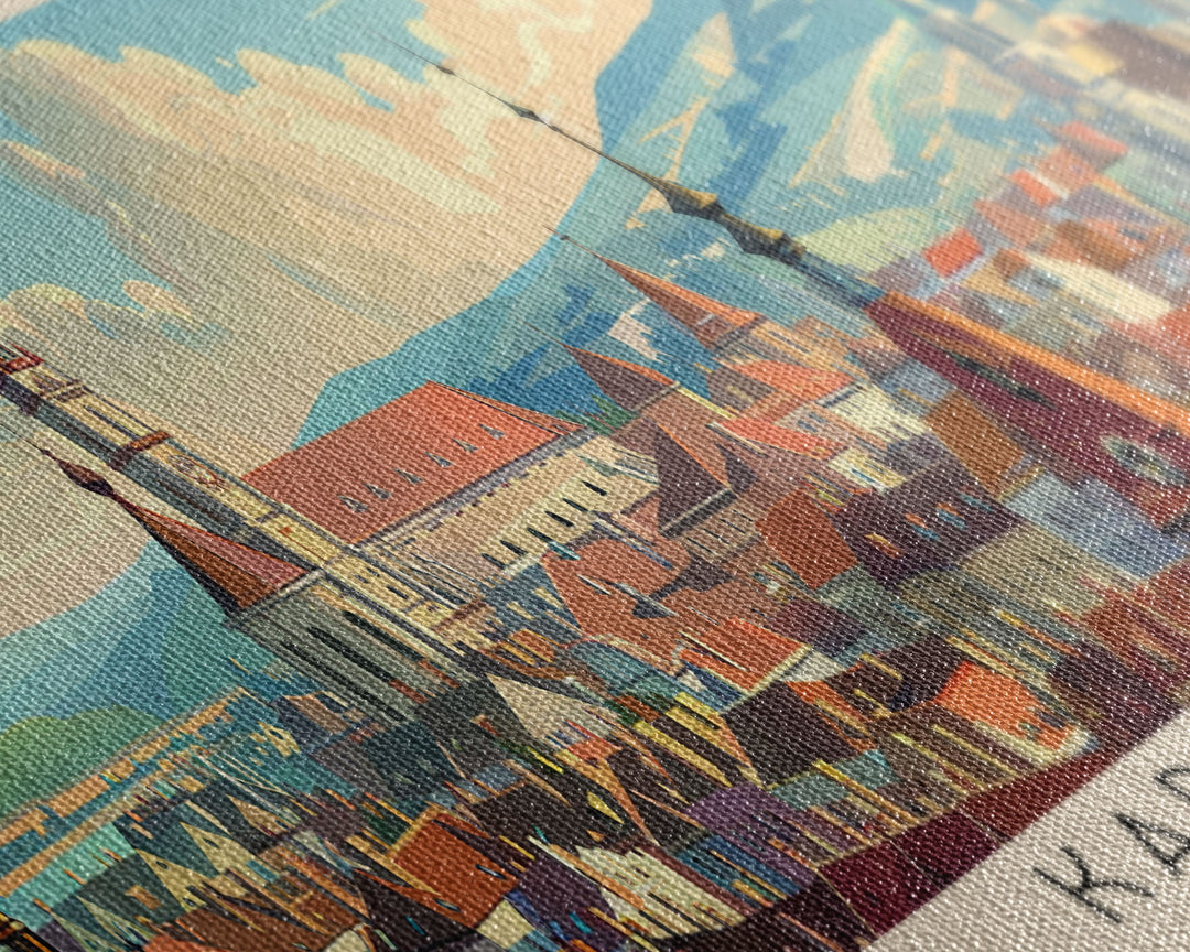 Kaposvar Hungary Travel Print Wall Art, Panoramic City Art, Travel Art, Wall Decor, Vacation Gift, Framed Canvas Print Or Metal Art