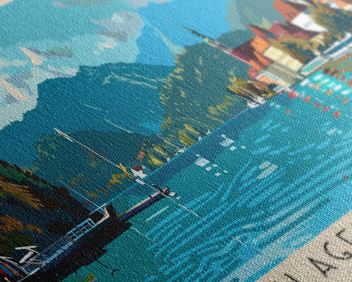 Klagenfurt Austria Panoramic Travel Poster, Framed Canvas Print or Metal Wall Art, Travel Art, Home Decor, Panoramic Painting, Midcentury Art