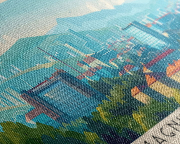 Magnitogorsk Russia Travel Print Wall Art, Panoramic City Art, Travel Art, Wall Decor, Vacation Gift, Framed Canvas Print Or Metal Art