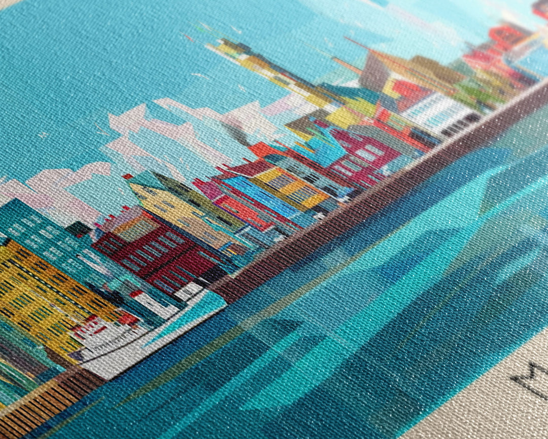 Malmo Sweden Travel Art, City Art, Framed Canvas Print or Metal Wall Art, Europe Travel Poster, Panoramic Wall Art, Extra Wide Wall Art