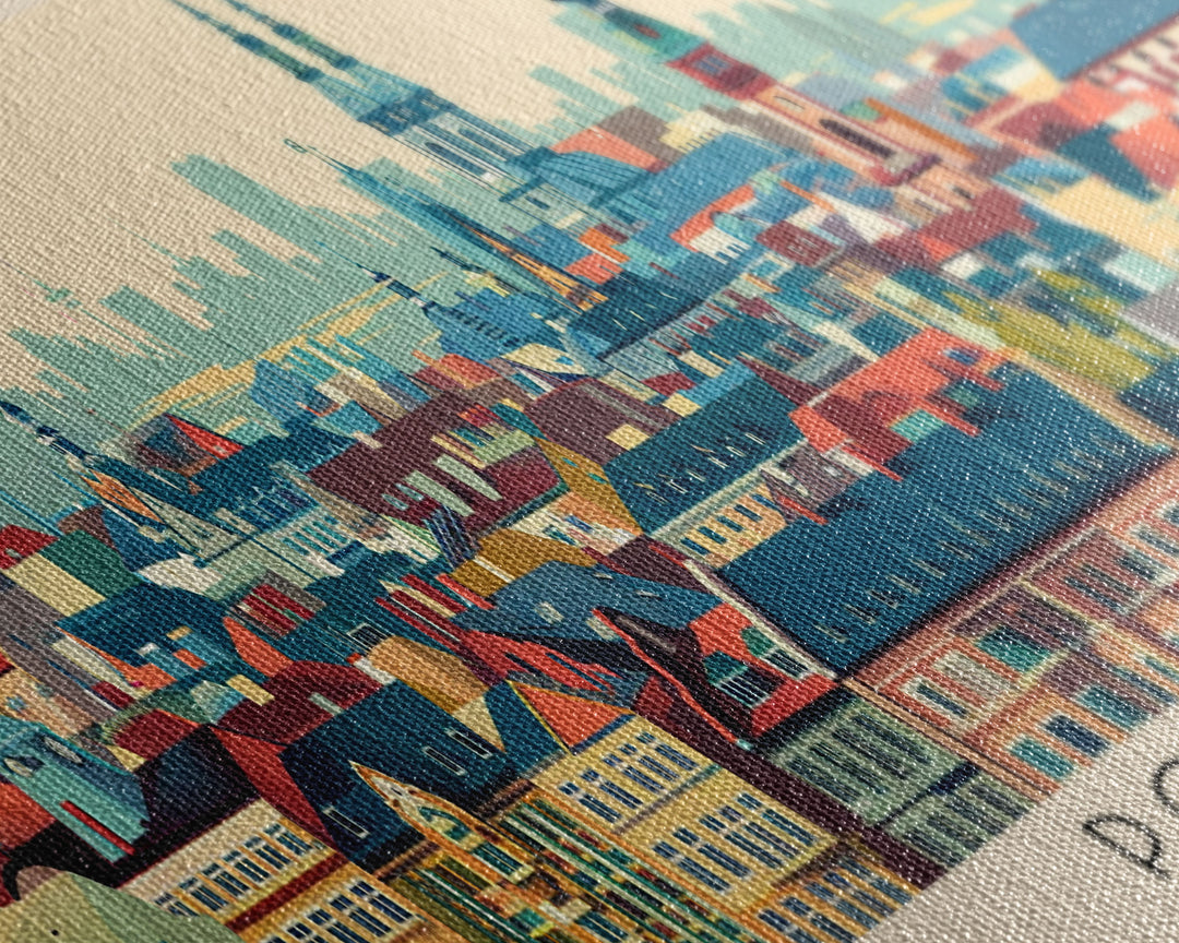 Poznan Poland Travel Art, City Art, Framed Canvas Print or Metal Wall Art, Europe Travel Poster, Panoramic Wall Art, Extra Wide Wall Art