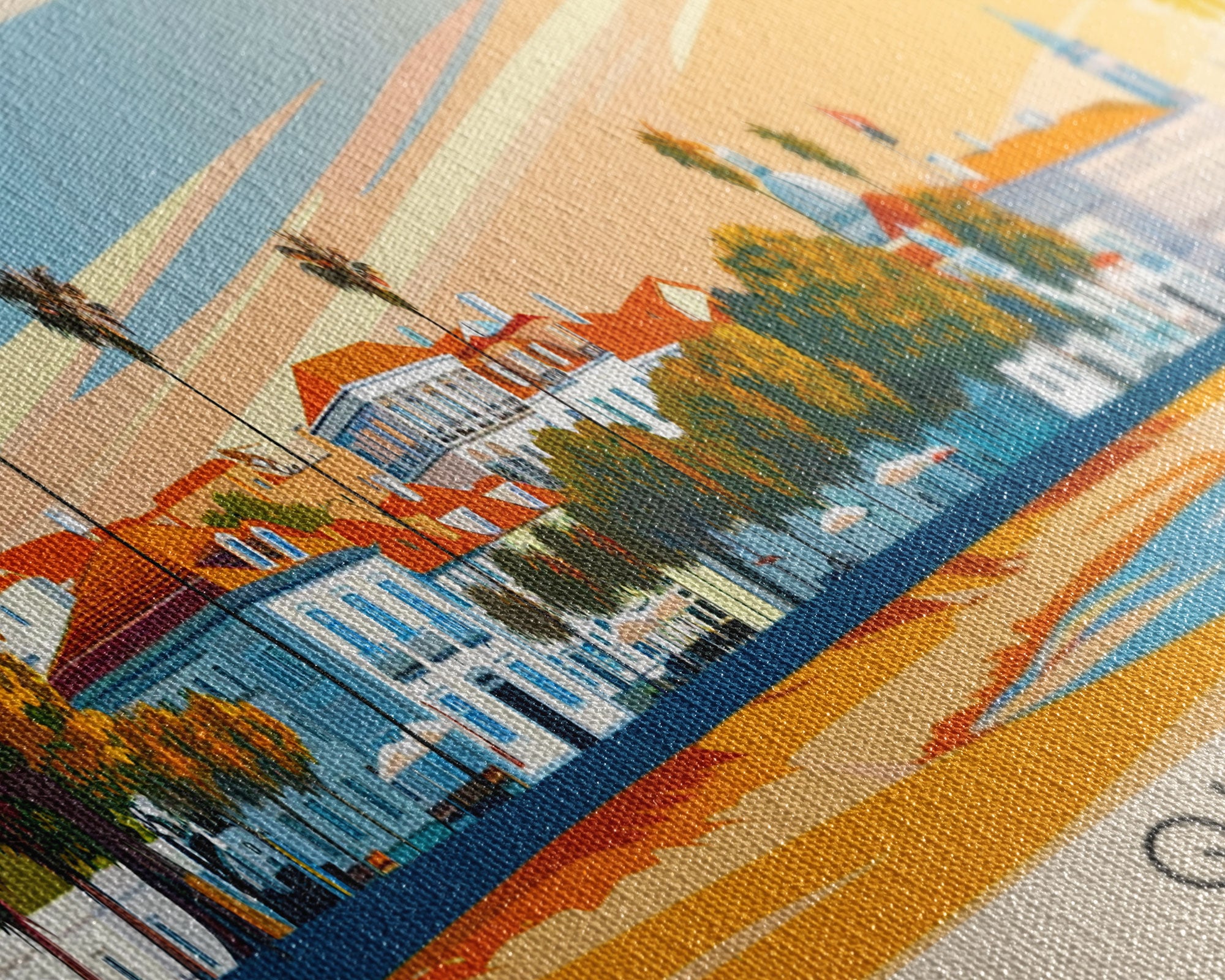 Queluz Portugal Wall Art, Panoramic Travel Poster, Panoramic Framed Canvas Print, City Wall Art, Wall Hanging Home Decor, Travel Art