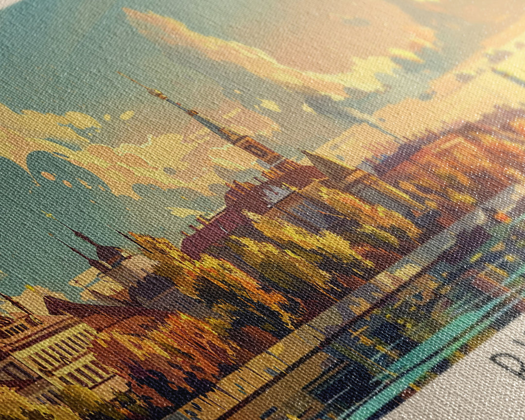 Ryazan Russia Panoramic Travel Poster, Framed Canvas Print or Metal Wall Art, Travel Art, Home Decor, Panoramic Painting, Midcentury Art