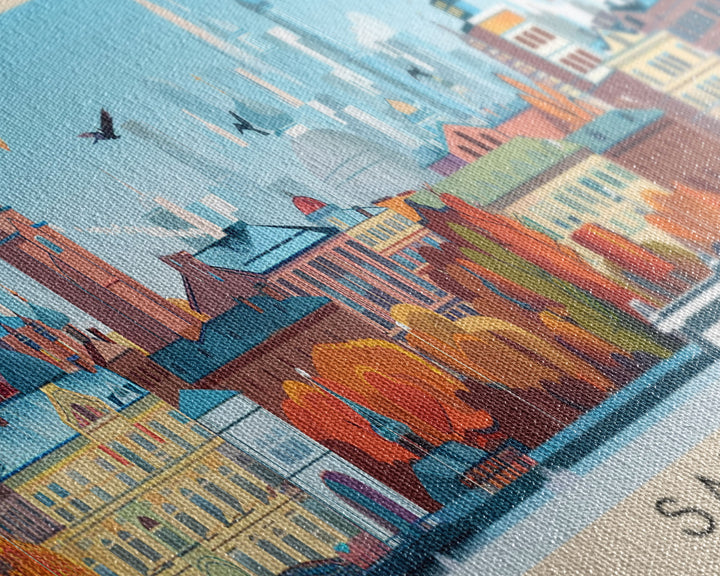 Saransk Russia Panoramic Travel Poster, Framed Canvas Print or Metal Wall Art, Travel Art, Home Decor, Panoramic Painting, Midcentury Art