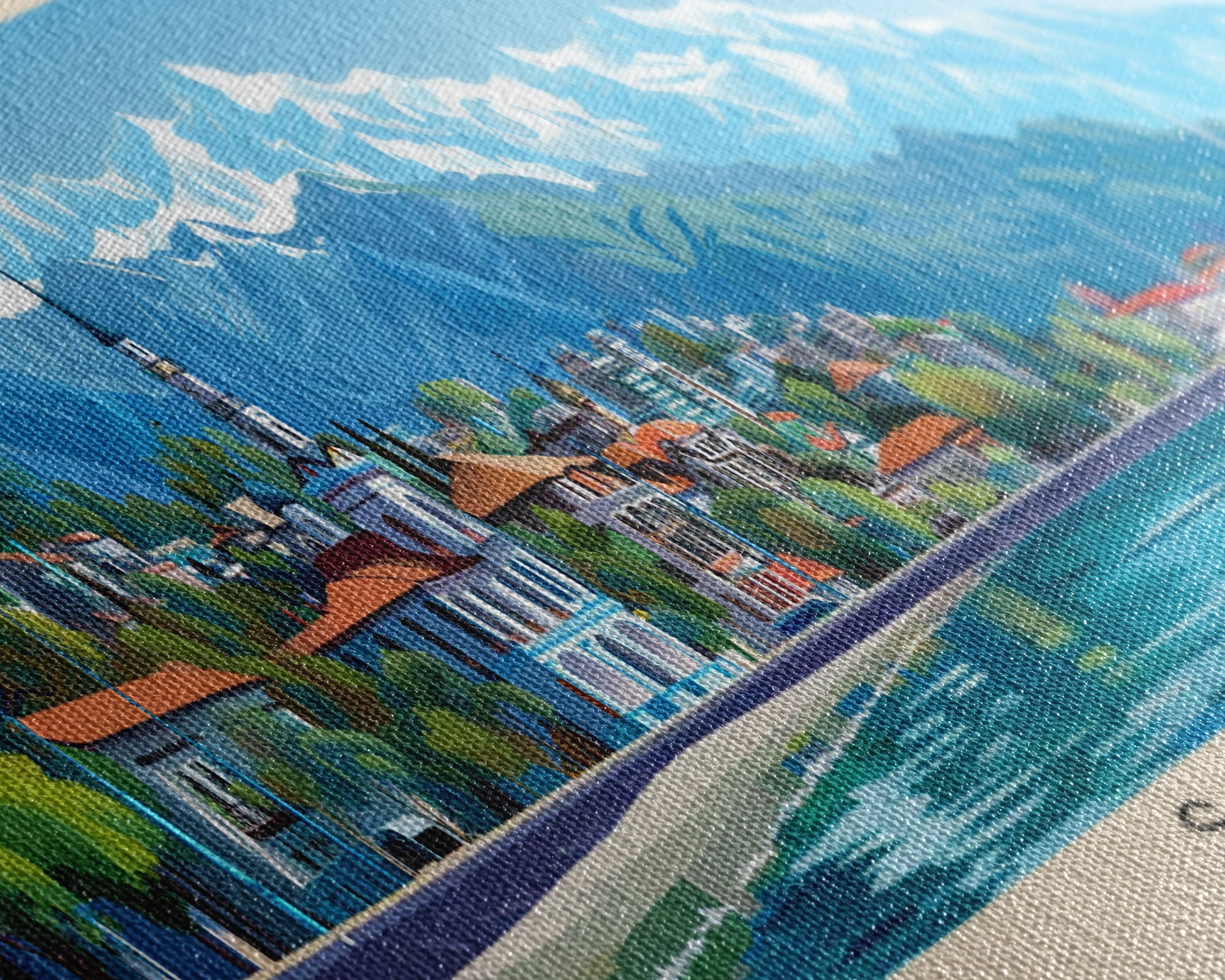 Sochi Russia Panoramic Travel Poster, Framed Canvas Print or Metal Wall Art, Travel Art, Home Decor, Panoramic Painting, Midcentury Art