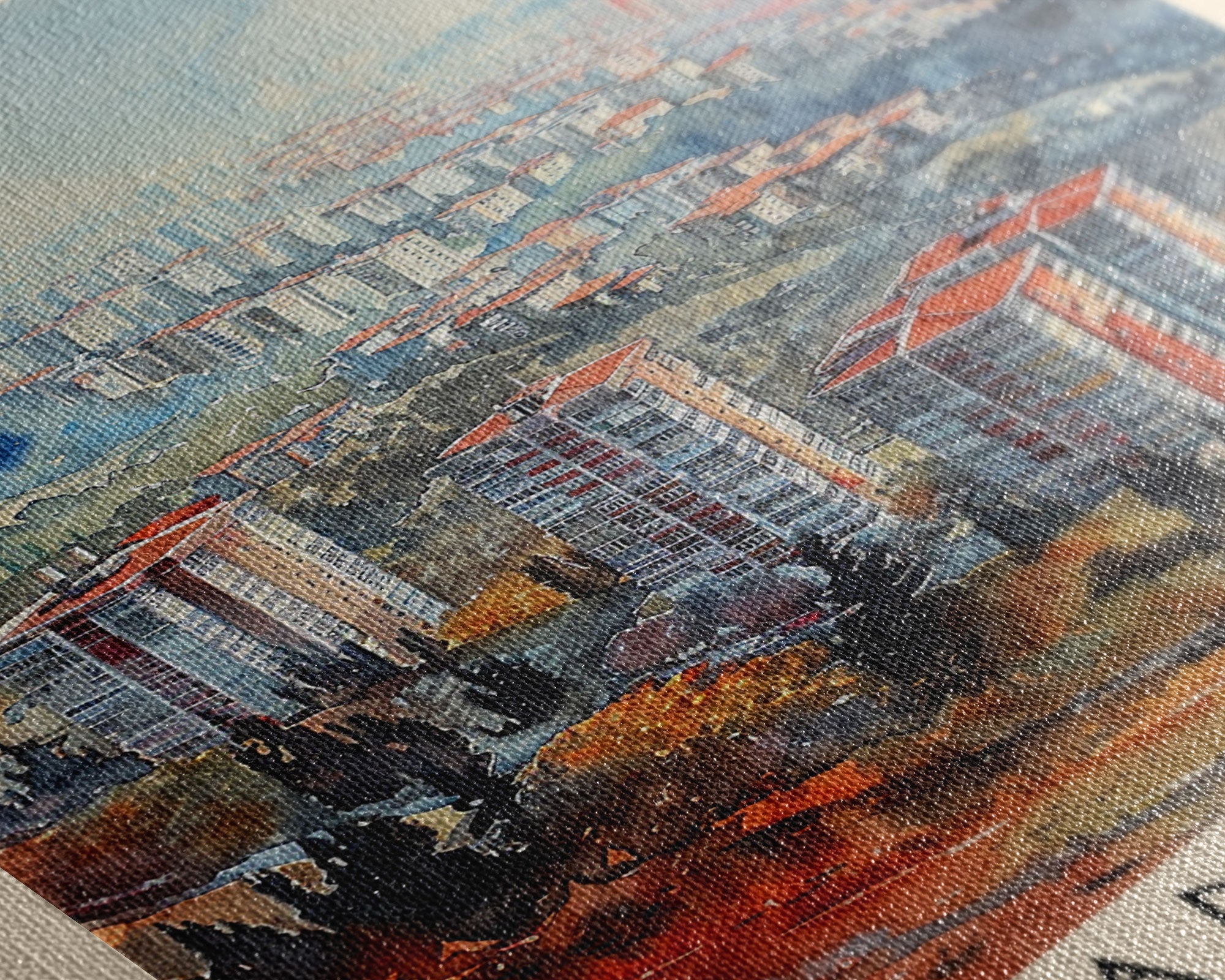 Modern Ankara Cityscape, Framed Canvas Print, Perfect for Living Room Art, Travel Poster, Minimalist Home Decor, Watercolor Art