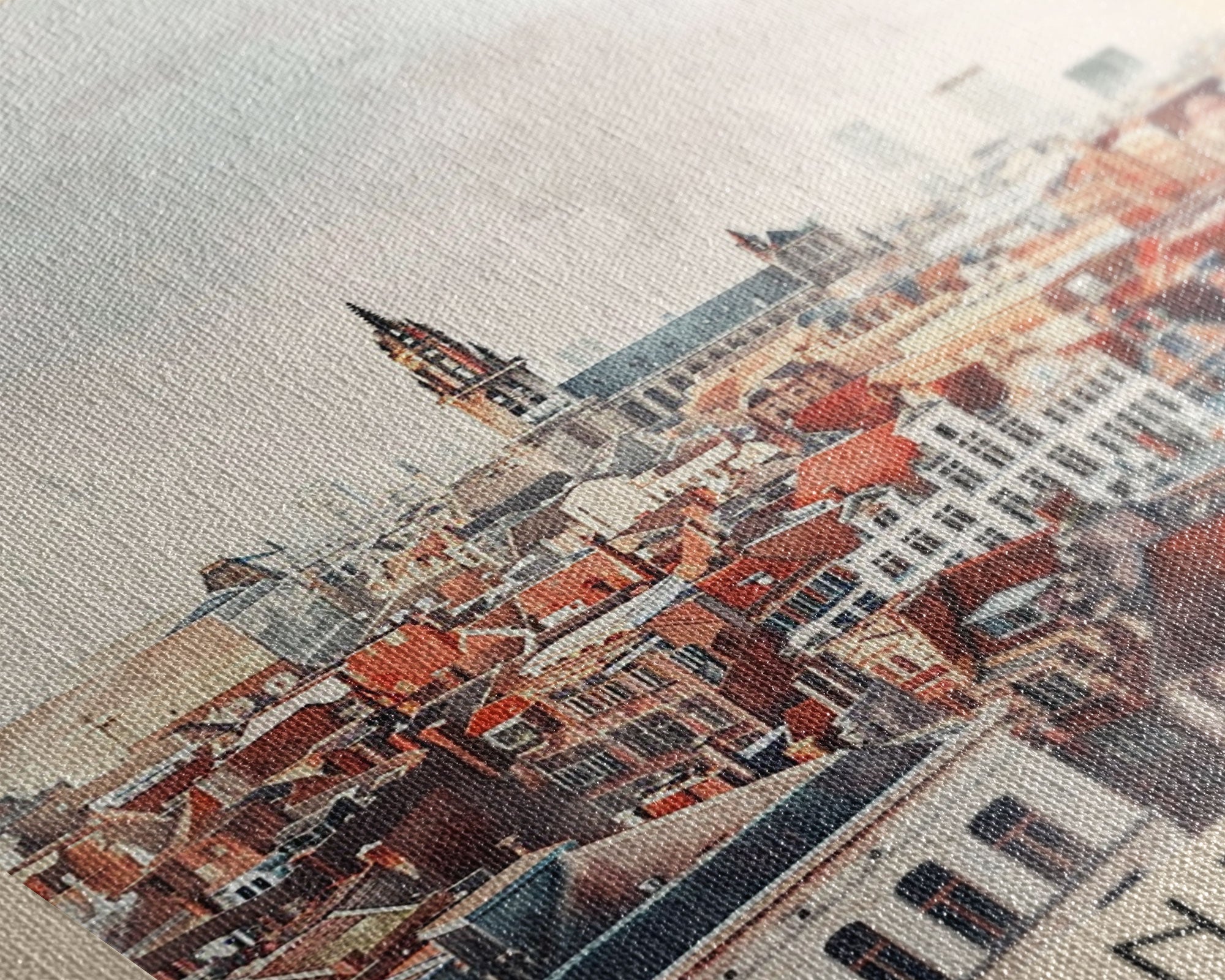 Charming Antwerp Cityscape, Framed Canvas Print, Perfect for Living Room Art, Travel Poster, Minimalist Home Decor, Watercolor Art