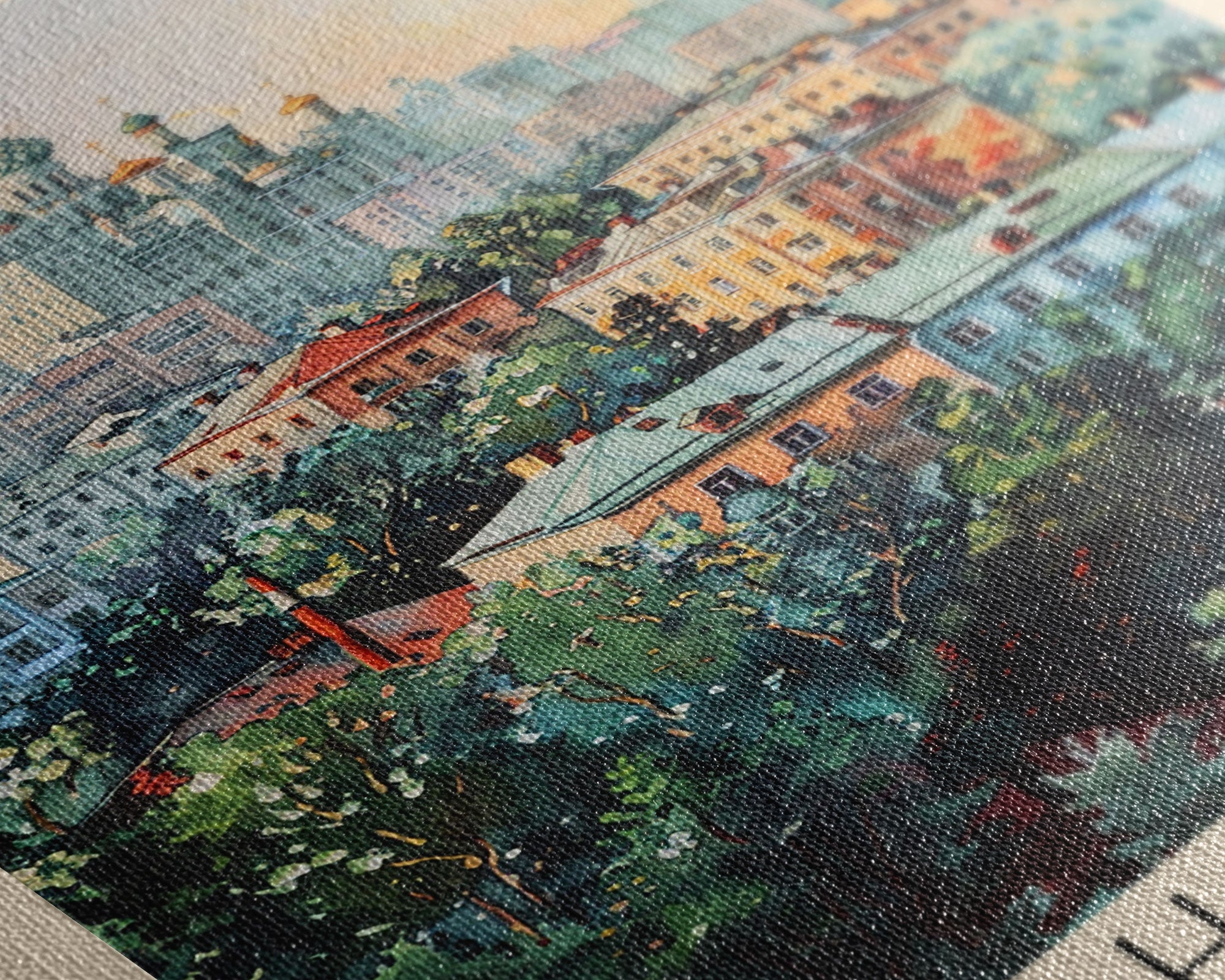 Majestic Arkhangelsk View, Framed Canvas Print, Perfect for Living Room Art, Travel Poster, Boho Home Decor, Watercolor Art