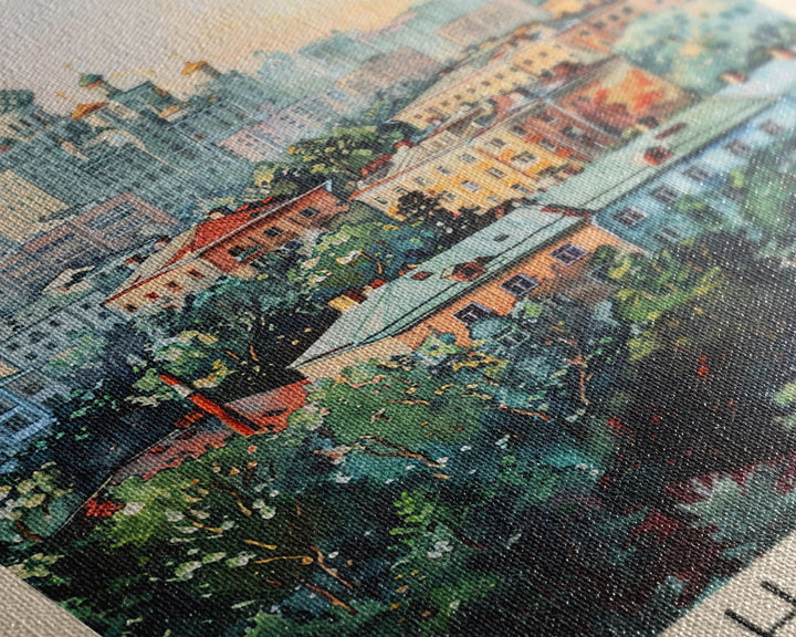 Majestic Arkhangelsk View, Framed Canvas Print, Perfect for Living Room Art, Travel Poster, Boho Home Decor, Watercolor Art