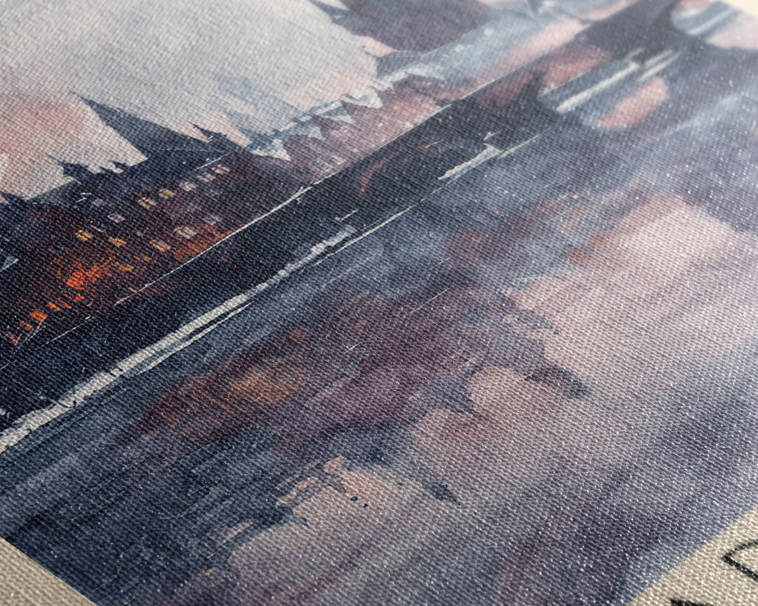 Arnhem Netherlands Travel Poster Framed Canvas Print, Wall Art, Home Decor, Vacation Print, Watercolor Painting, Cityscape Art